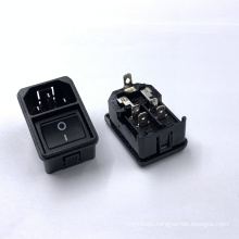 3pin 10a 250v GuangDong JEC JR-301SN(B07)15 Male Socket With insurance 2 in 1 ac Power Socket With Switch